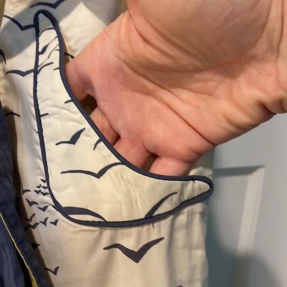 Vintage BCBG BLUE CREAM BIRD PRINT BELTED DRESS SIZE SMALL Kimono style belt - Picture 5 of 14